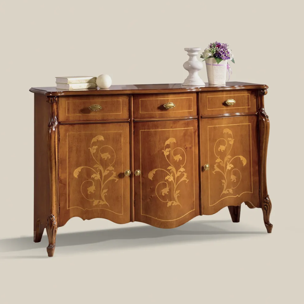 Wohnzimmer-Sideboard aus Nussbaum oder weißem Holz Made in Italy - Ottaviano