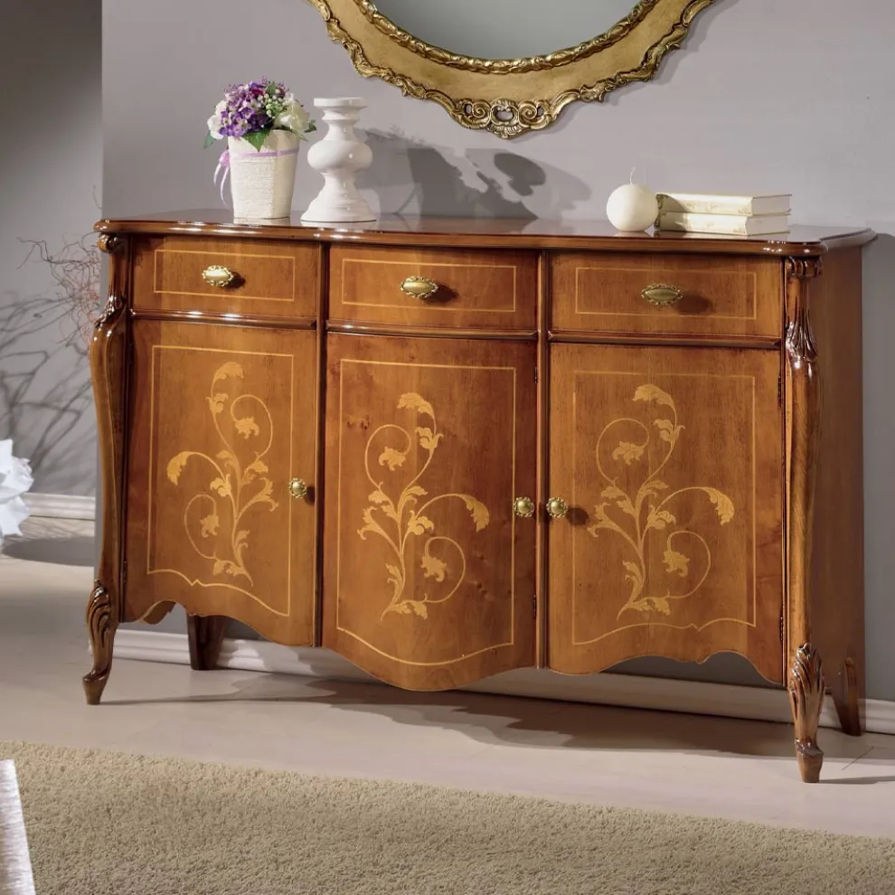 Wohnzimmer-Sideboard aus Nussbaum oder weißem Holz Made in Italy - Ottaviano