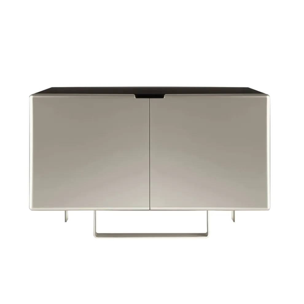 Wohnzimmer-Sideboard mit 2 Türen in Nickel-Finish, hergestellt in Italien – Ulles