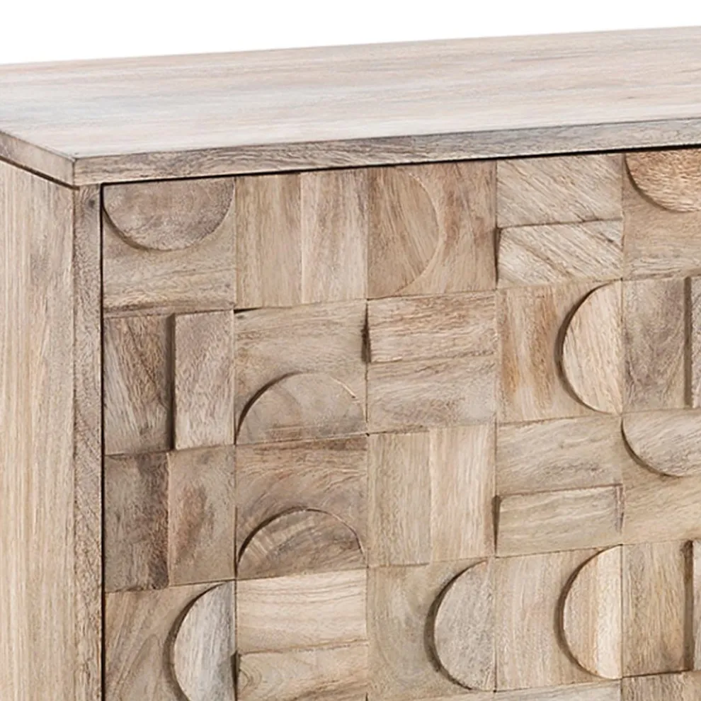 Wohnzimmer-Sideboard aus massivem Mangoholz, handgefertigt – Phosphor