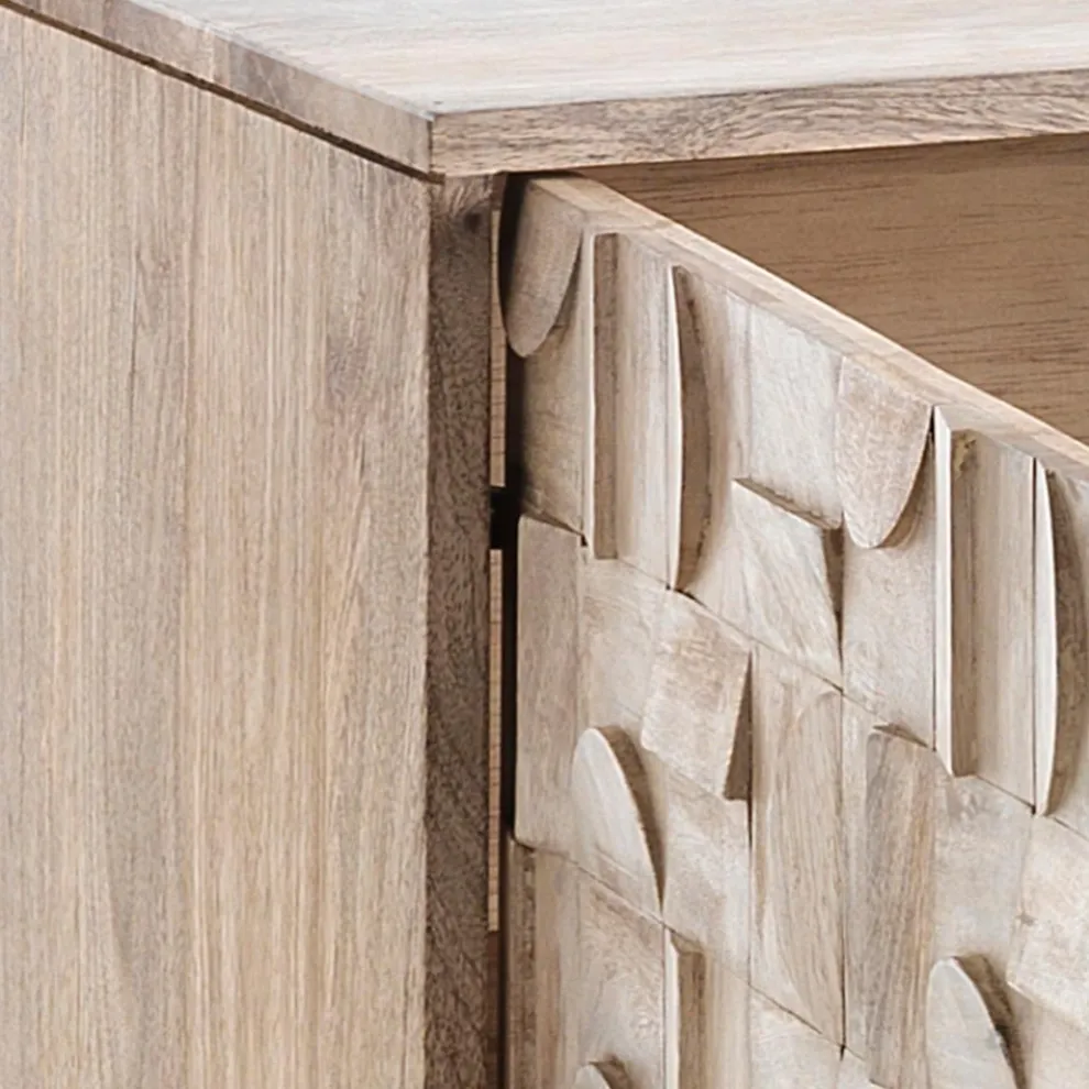 Wohnzimmer-Sideboard aus massivem Mangoholz, handgefertigt – Phosphor