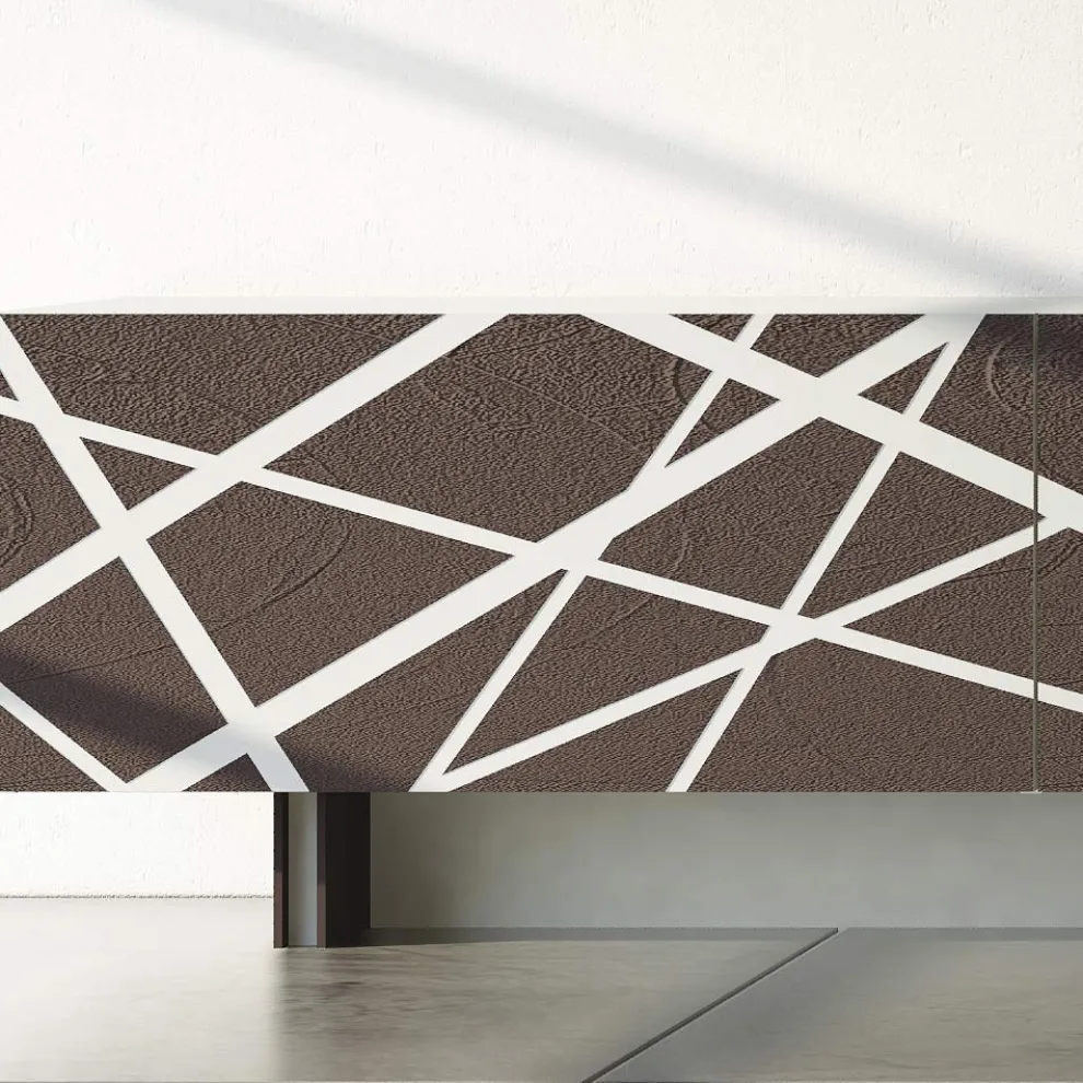 Wohnzimmer-Sideboard aus matt lackiertem MDF mit verzierten Türen Made in Italy - Velia