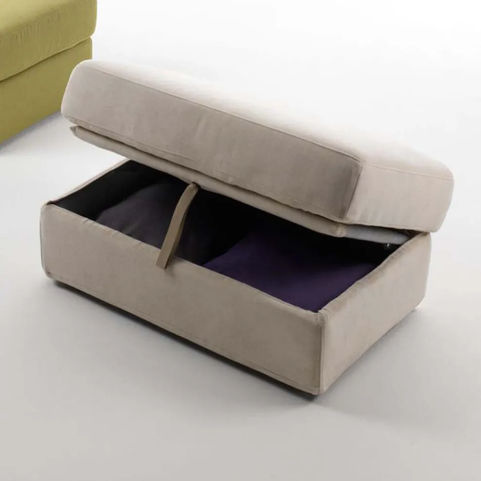 Wohnzimmer-Sitzpuff mit Stoffbezug und Behälter Made in Italy - Nantes
