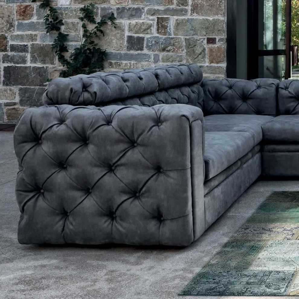 Wohnzimmersofa mit verstellbarer Kopfstütze und Halbinsel - Unleashed