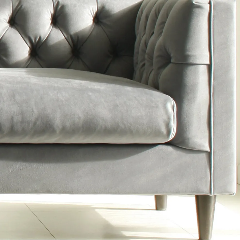 Wohnzimmersofa mit Holzstruktur und Füßen Made in Italy - Comico