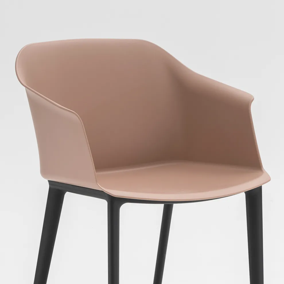 Wohnzimmerstuhl aus farbigem Polypropylen Made in Italy, 4 Stück - Marbella