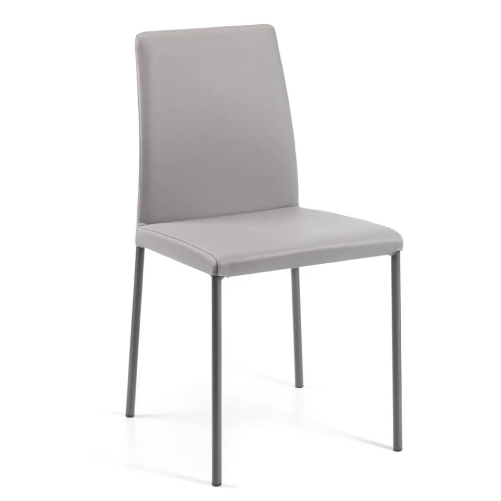 Wohnzimmerstuhl aus Öko-Leder und Stahl, hergestellt in Italien – Cucciolo