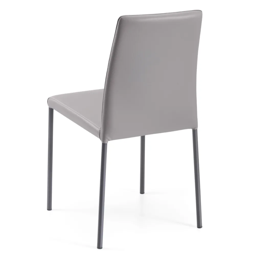 Wohnzimmerstuhl aus Öko-Leder und Stahl, hergestellt in Italien – Cucciolo