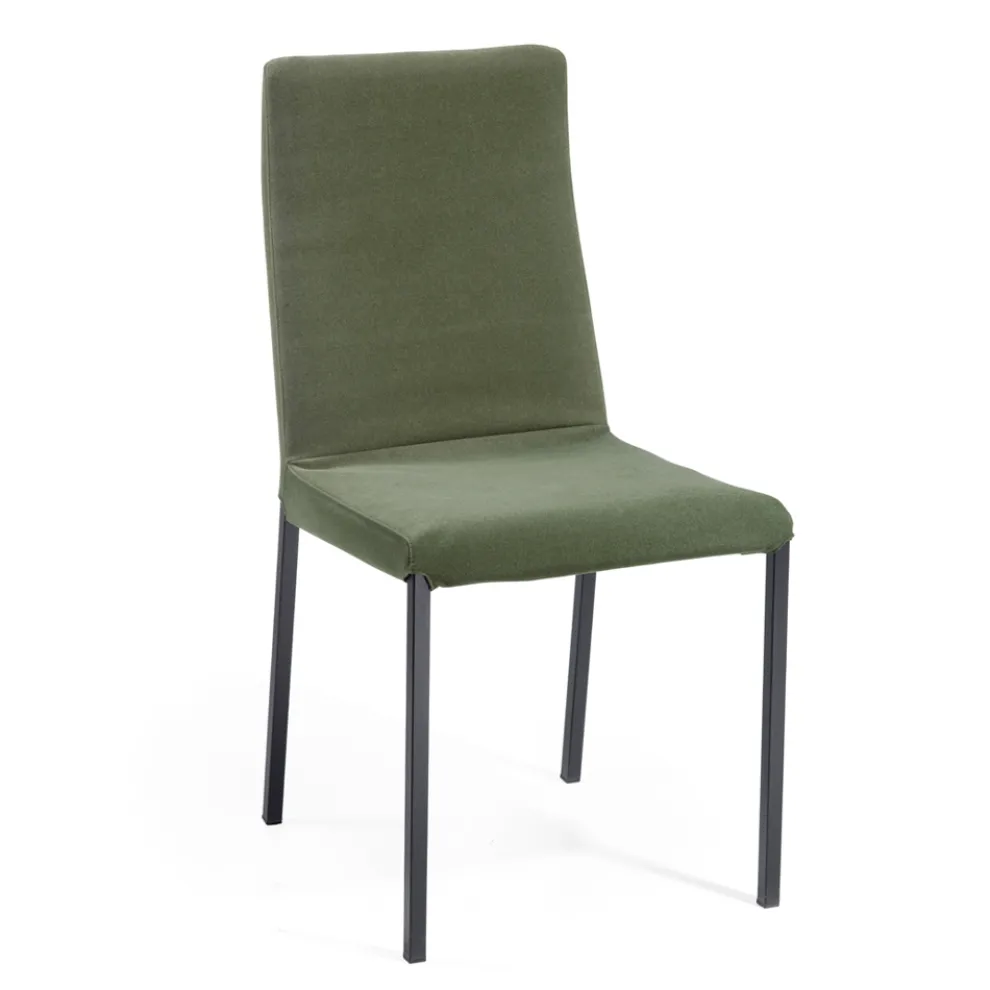 Wohnzimmerstuhl aus grünem Stoff, hergestellt in Italien – Fiorito