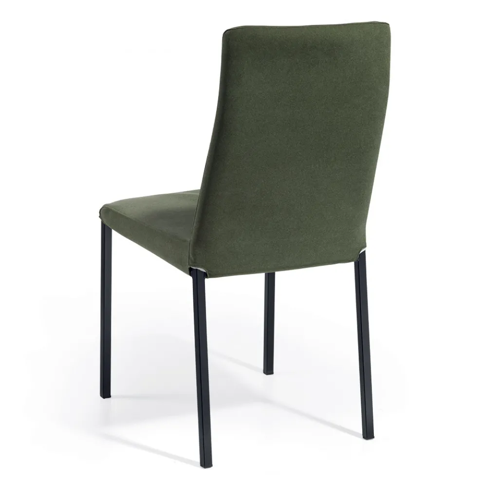 Wohnzimmerstuhl aus grünem Stoff, hergestellt in Italien – Fiorito