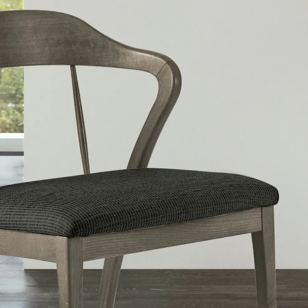 Wohnzimmerstuhl aus Stoff und massivem Buchenholz, hergestellt in Italien – Rein