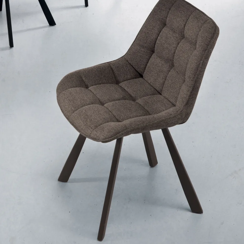 Wohnzimmerstuhl aus gepolstertem Stoff und lackiertem Metall 4 Stück - Raggia