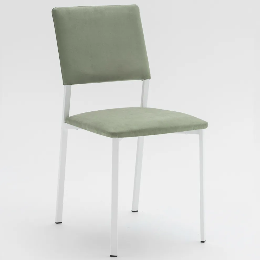 Wohnzimmerstuhl aus Metall und Mikrofasersitz Made in Italy, 2 Stück - Fabiola