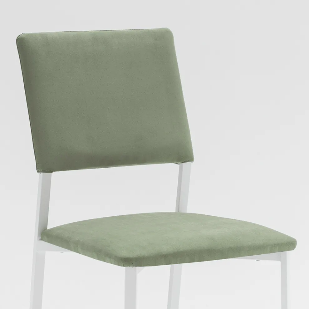 Wohnzimmerstuhl aus Metall und Mikrofasersitz Made in Italy, 2 Stück - Fabiola