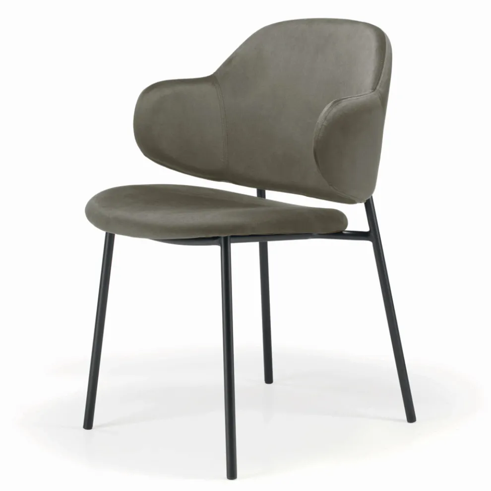 Wohnzimmerstuhl aus Stahl und Samt, hergestellt in Italien – Foggia