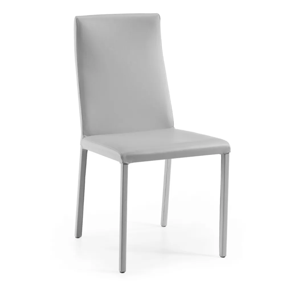 Wohnzimmerstuhl aus perlfarbenem Leder, hergestellt in Italien – Garten