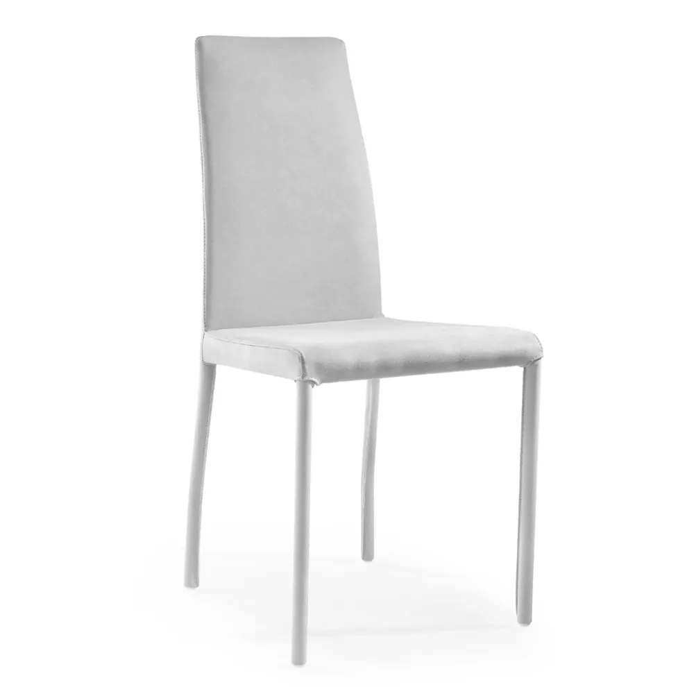 Wohnzimmerstuhl gepolstert mit hellgrauem Stoff, hergestellt in Italien – Blumen