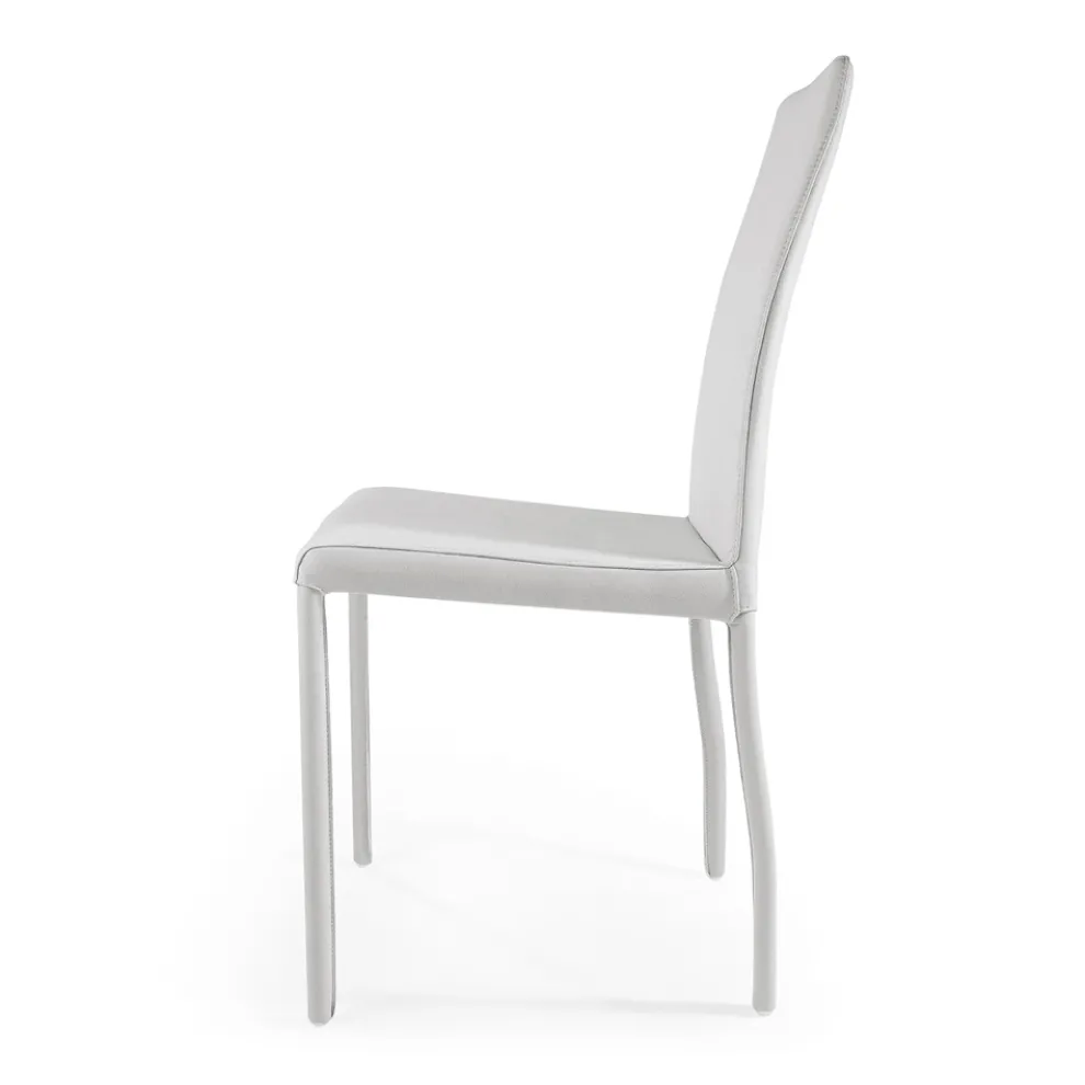 Wohnzimmerstuhl gepolstert mit hellgrauem Stoff, hergestellt in Italien – Blumen