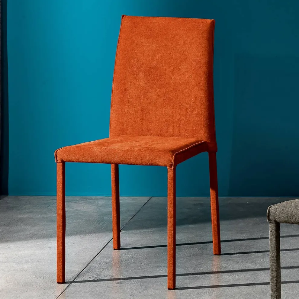 Wohnzimmerstuhl komplett gepolstert mit Stoff Made in Italy - Rosetta