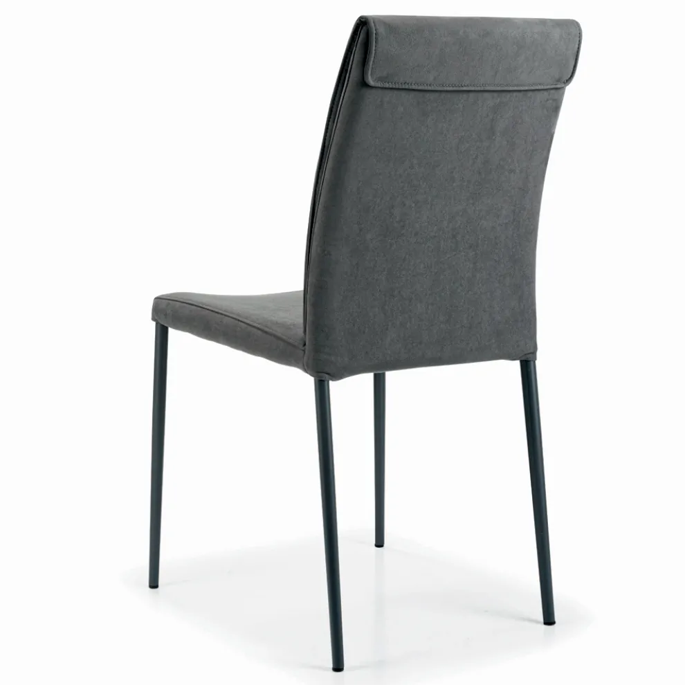 Wohnzimmerstuhl mit Stahlbeinen und Stoffsitz – Amalfi