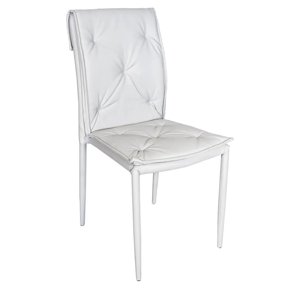 Wohnzimmerstuhl mit Struktur und Sitz aus Kunstleder Made in Italy - Grogu