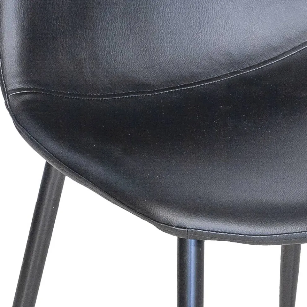 Wohnzimmerstuhl mit Metallstruktur und Kunstledersitz Made in Italy - Minou