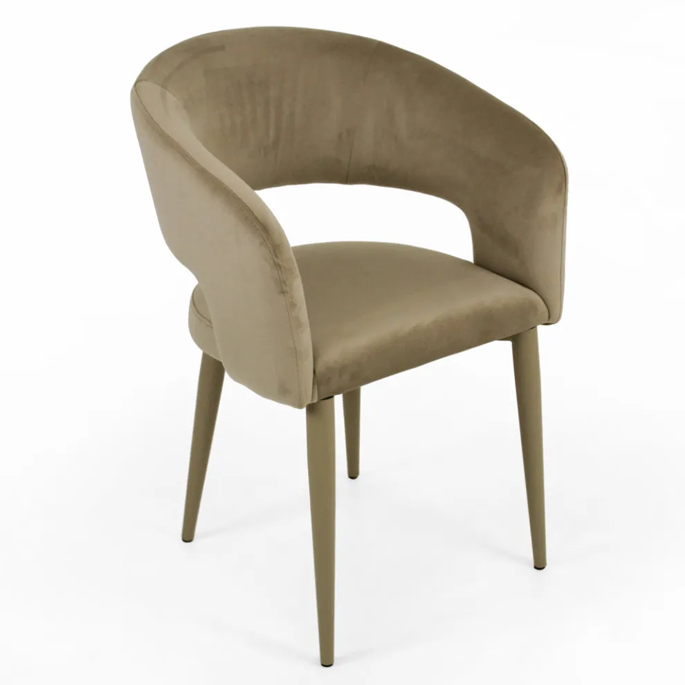 Wohnzimmerstuhl mit Samtsitzseil-Finish Made in Italy - Savignano