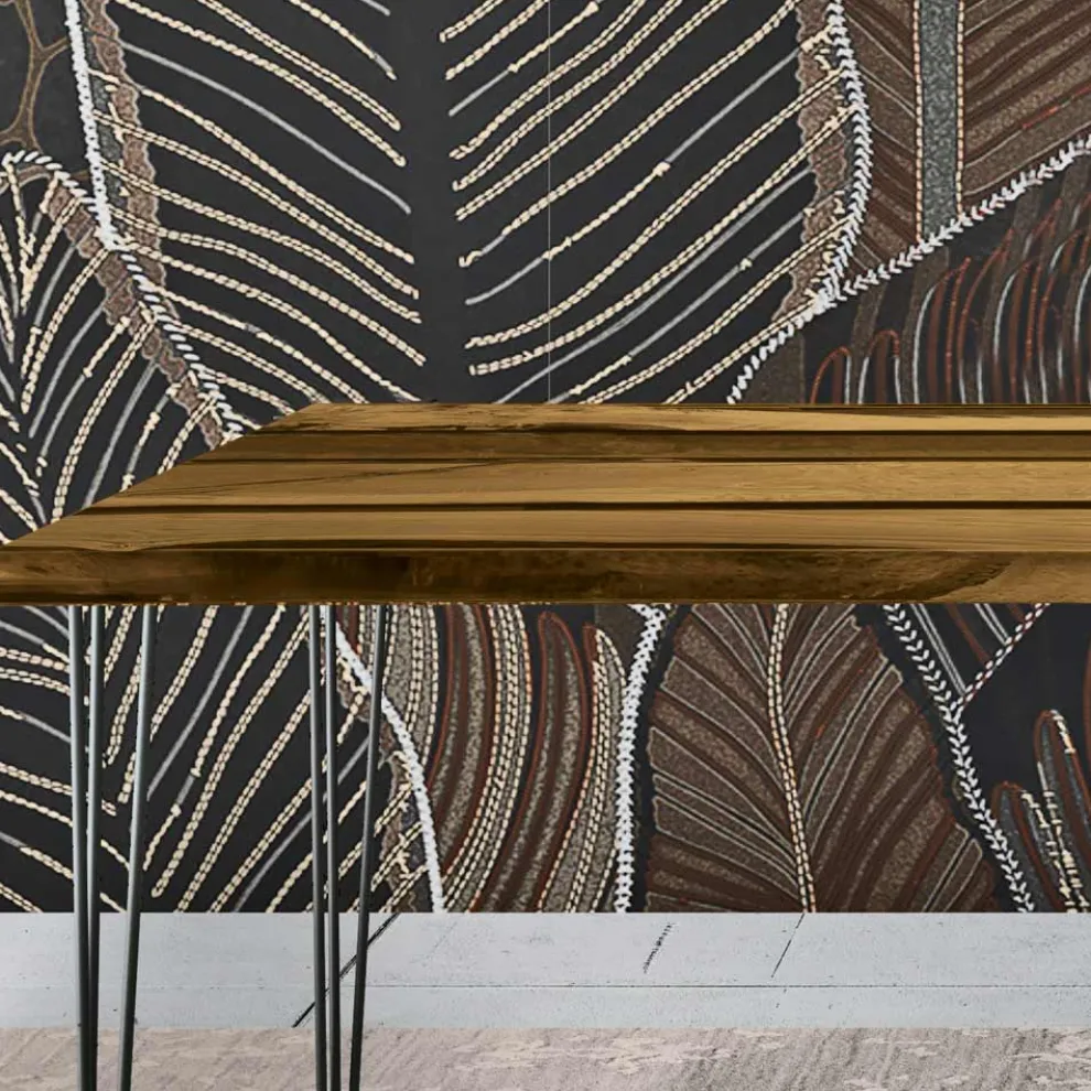 Wohnzimmertisch aus Eiche und farbigem Epoxidharz, hergestellt in Italien – Magnus