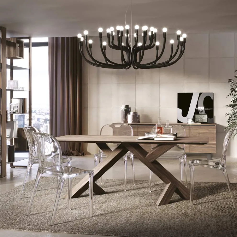 Wohnzimmertisch aus echtem massivem Nussbaumholz Made in Italy - Boromir