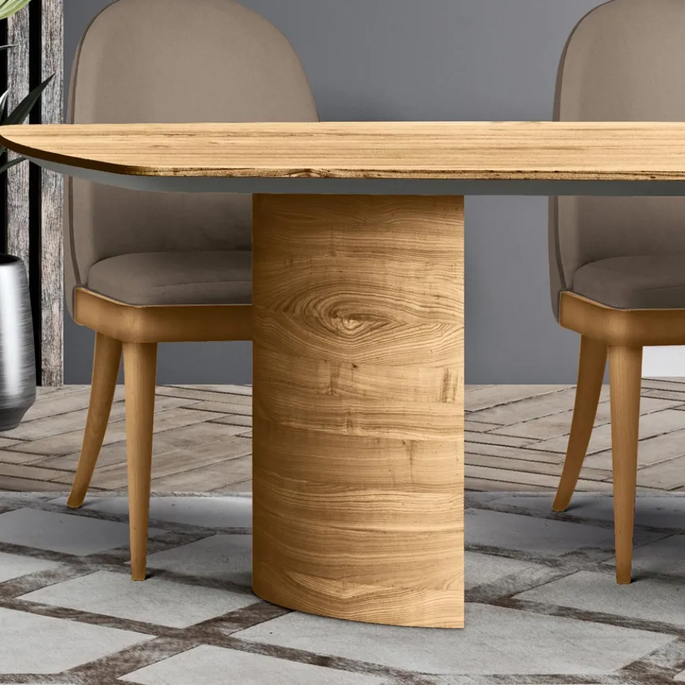 Wohnzimmertisch mit Holzplatte und -gestell, hergestellt in Italien – Auktion