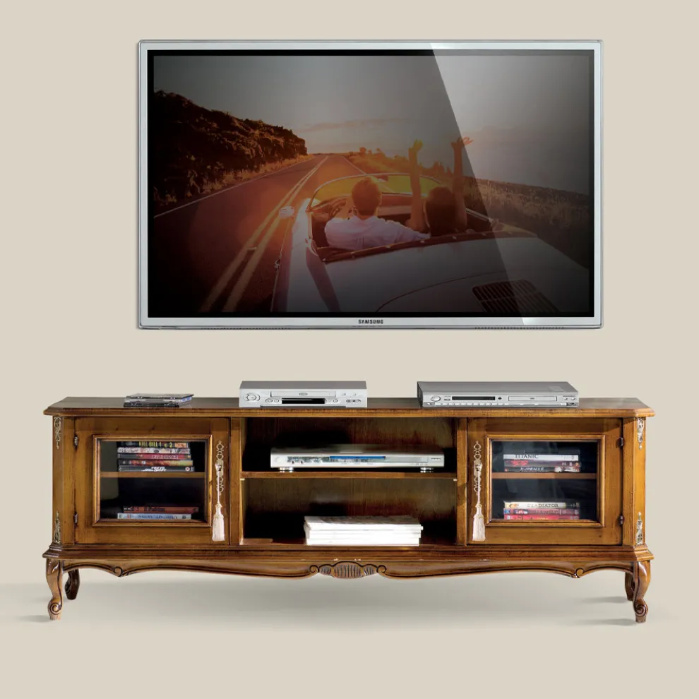 Wohnzimmer-TV-Schrank aus Bassano-Walnussholz Made in Italy - Richard