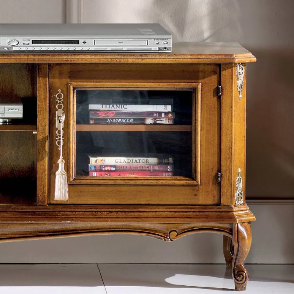 Wohnzimmer-TV-Schrank aus Bassano-Walnussholz Made in Italy - Richard