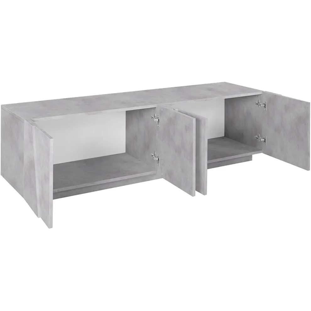 Wohnzimmer-TV-Ständer mit 4 Melamintüren Made in Italy - Naditza