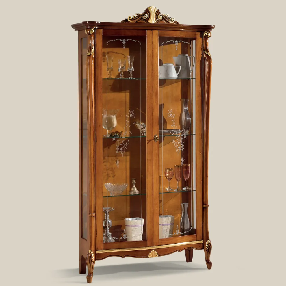 Wohnzimmervitrine aus Holz mit 2 Türen Classic Made in Italy - Cambrige