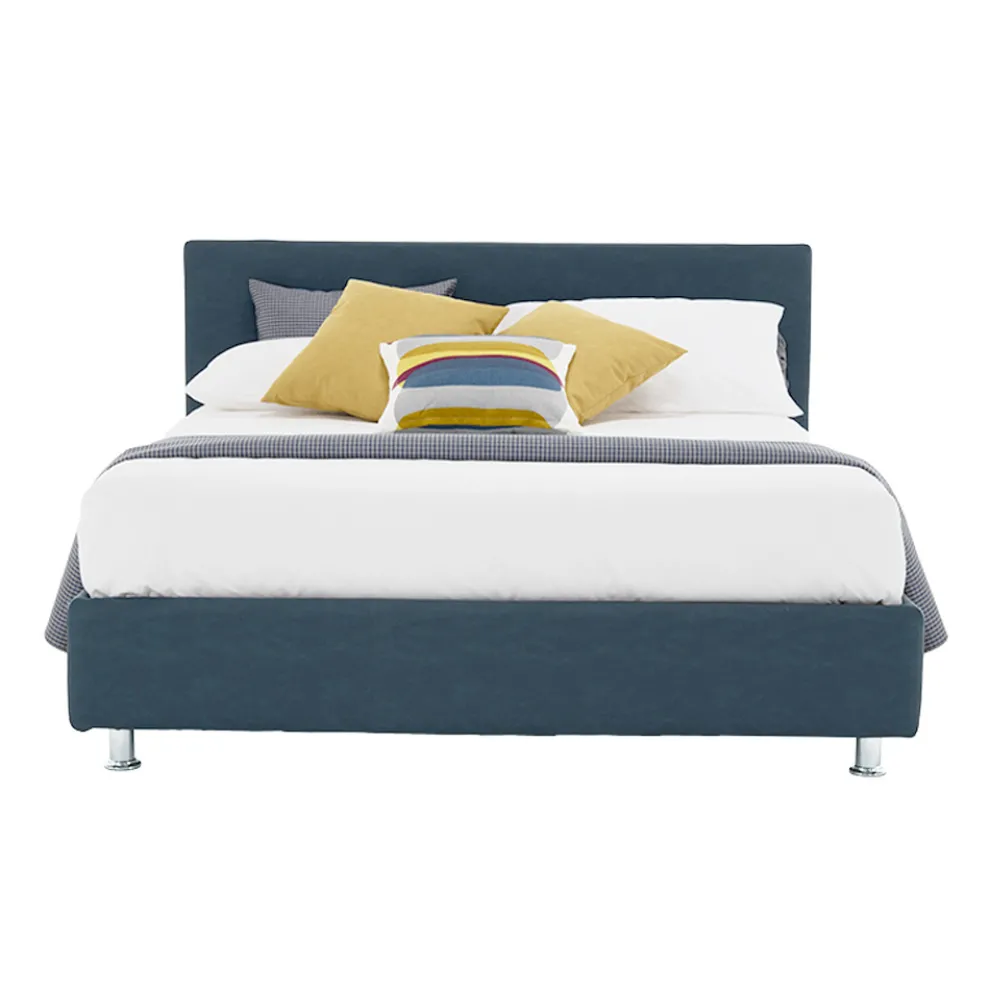 Luxuriöses Doppelbett aus Kunstleder oder Stoff mit Box Made in Italy - Nuvola