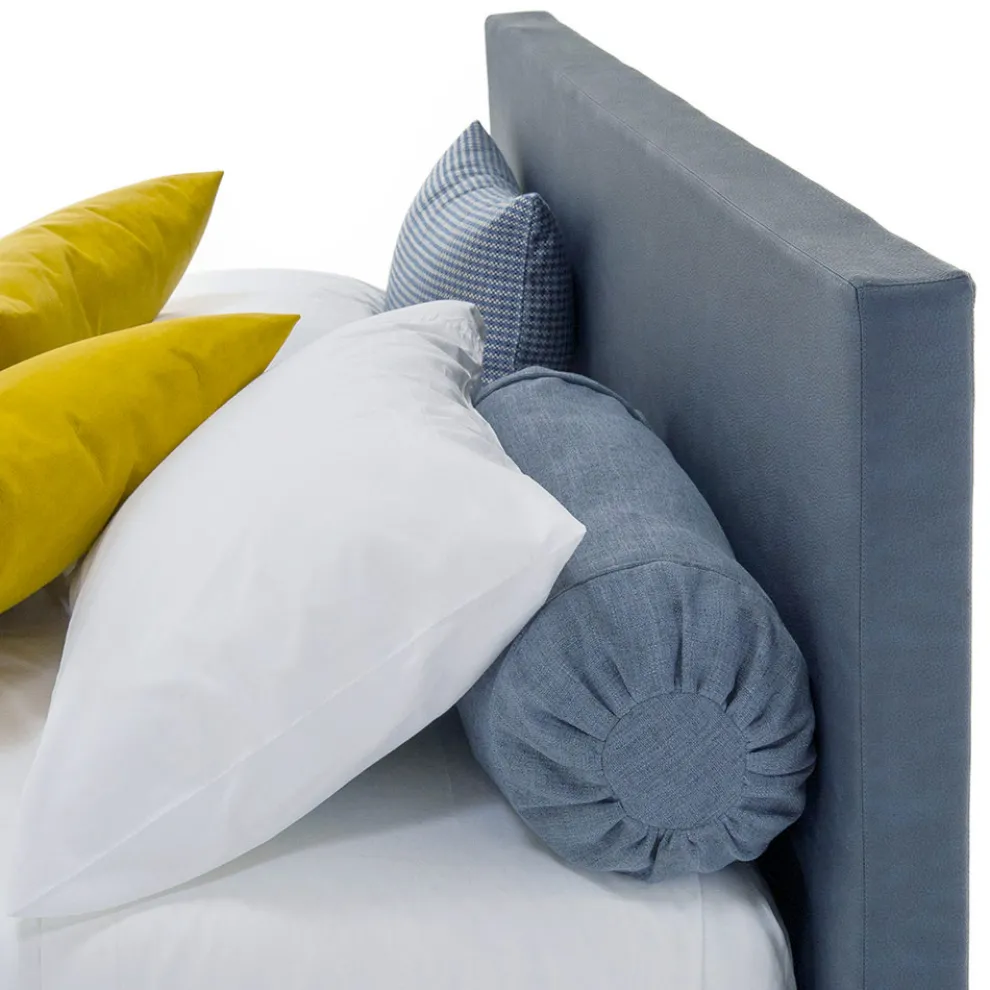 Luxuriöses Doppelbett aus Kunstleder oder Stoff mit Box Made in Italy - Nuvola