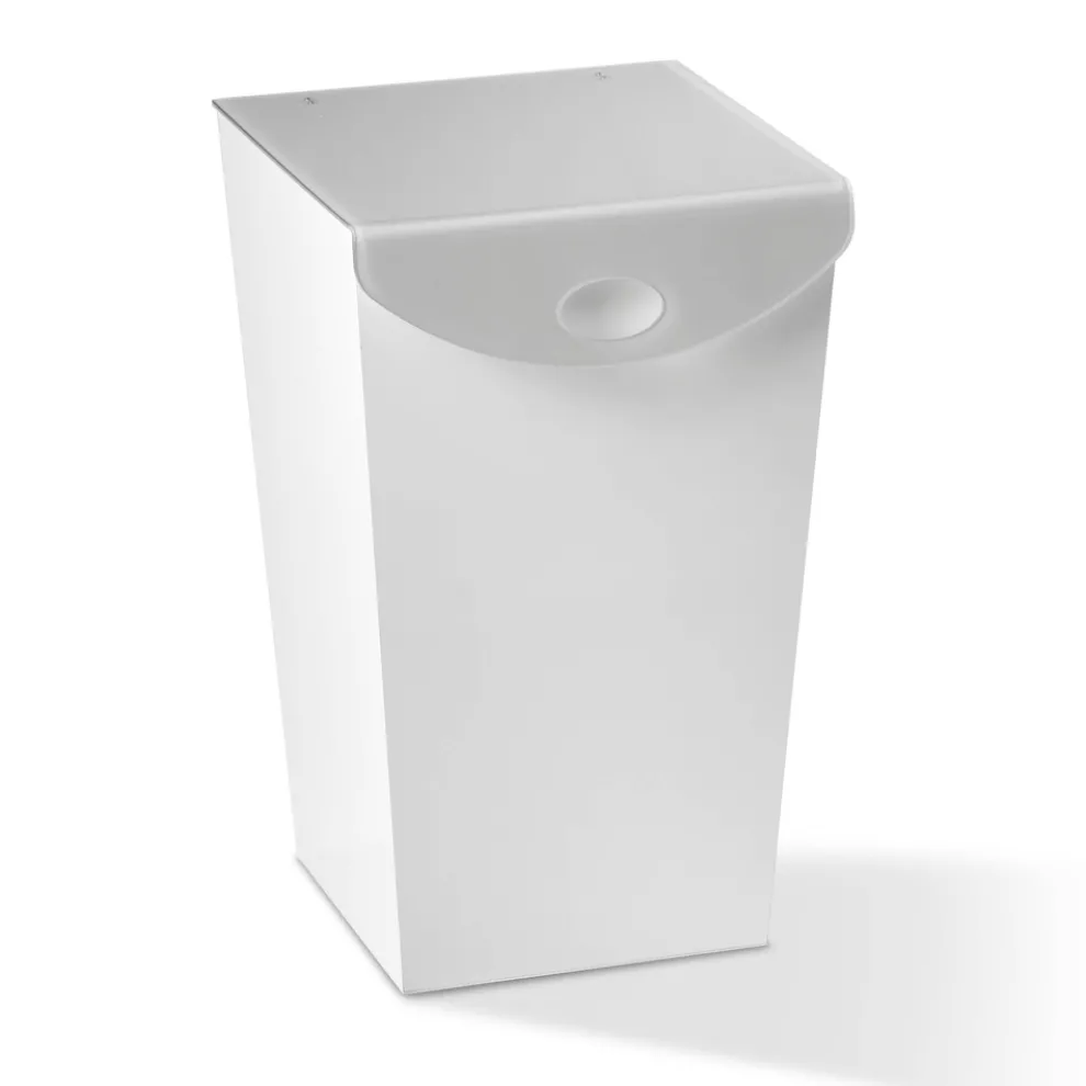 Wäschebehälter aus Holz und farbigem Acrylglas - Brugio