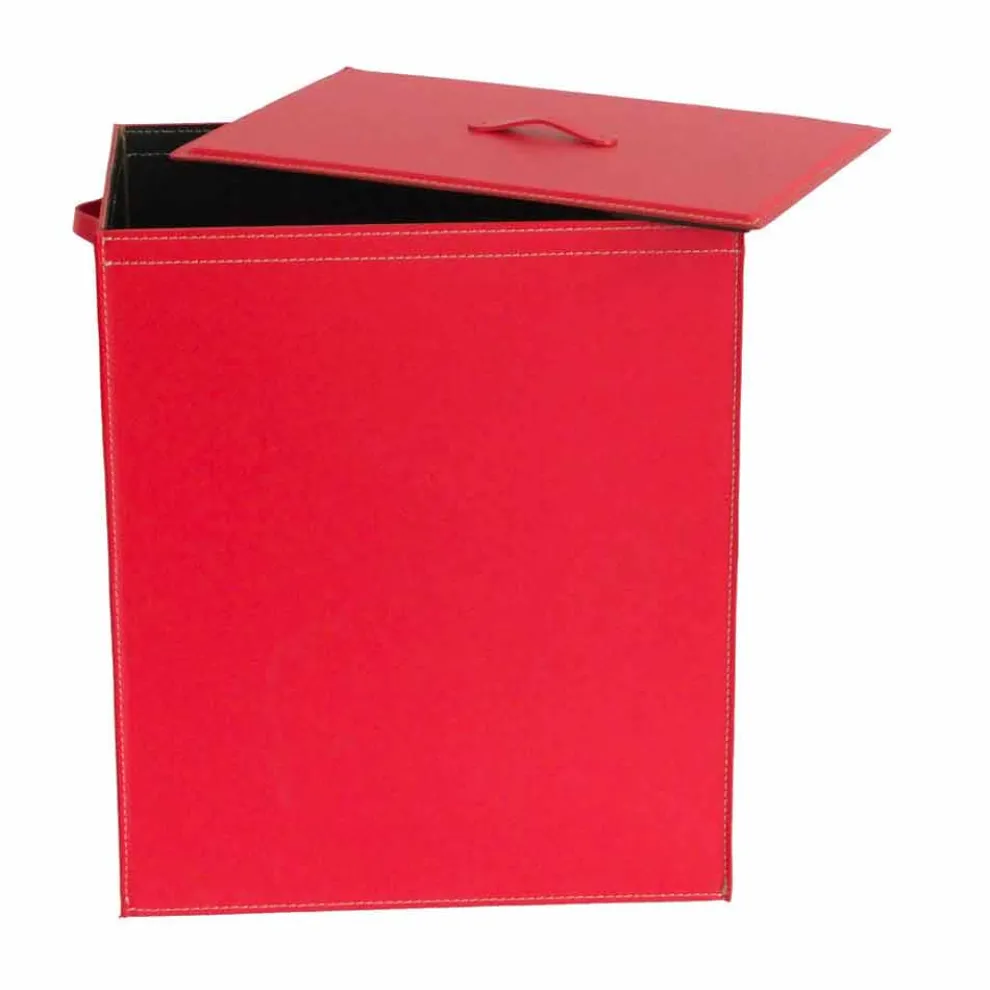 Wäschekorb aus Leder mit einem rechteckigen Design-Basis Peter