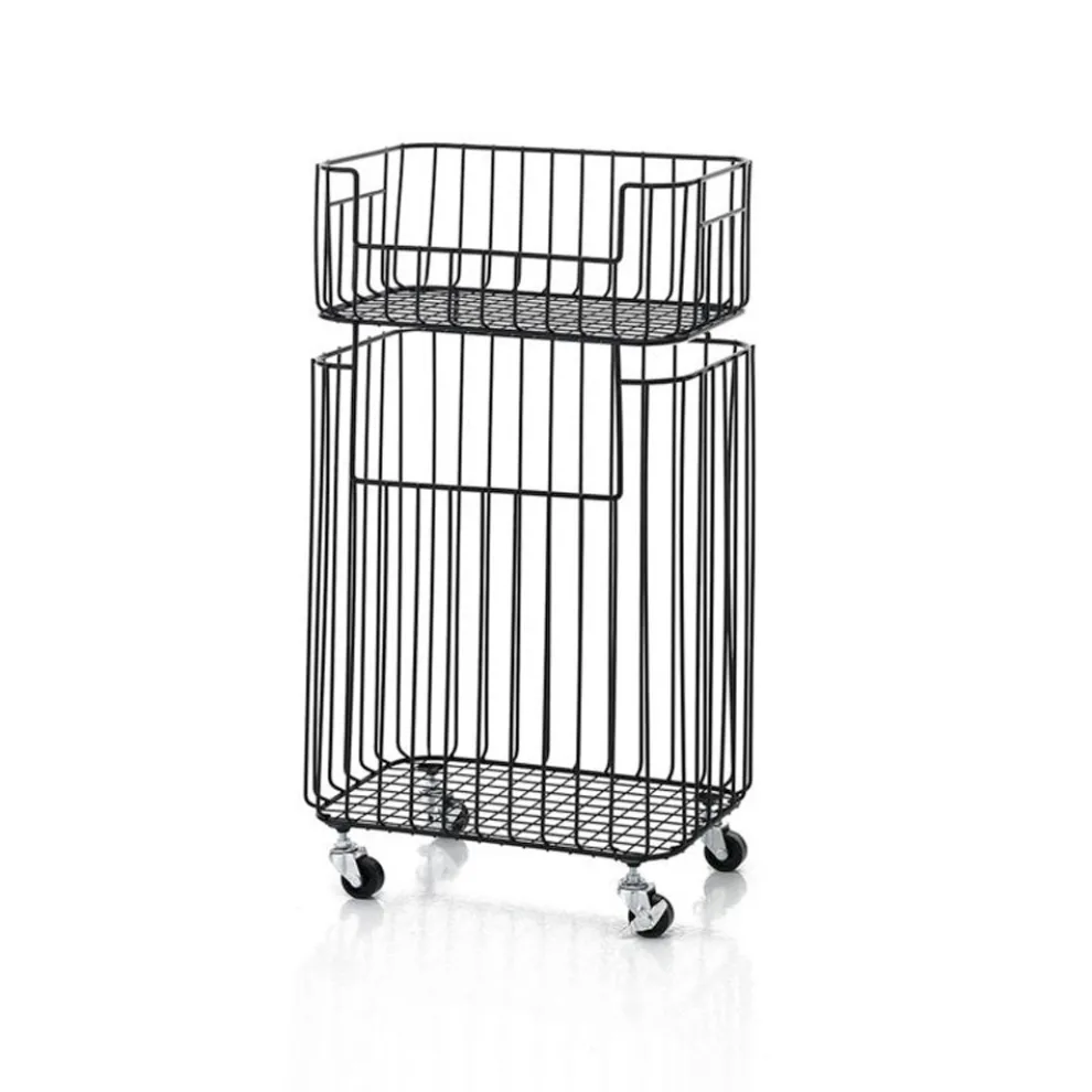 Wäschekorb mit Schwenkrädern - Power