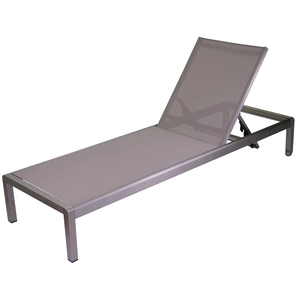 Outdoor-Liege aus eloxiertem Aluminium und Textilene - Block