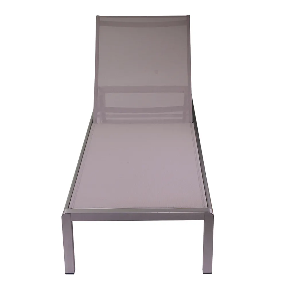 Outdoor-Liege aus eloxiertem Aluminium und Textilene - Block