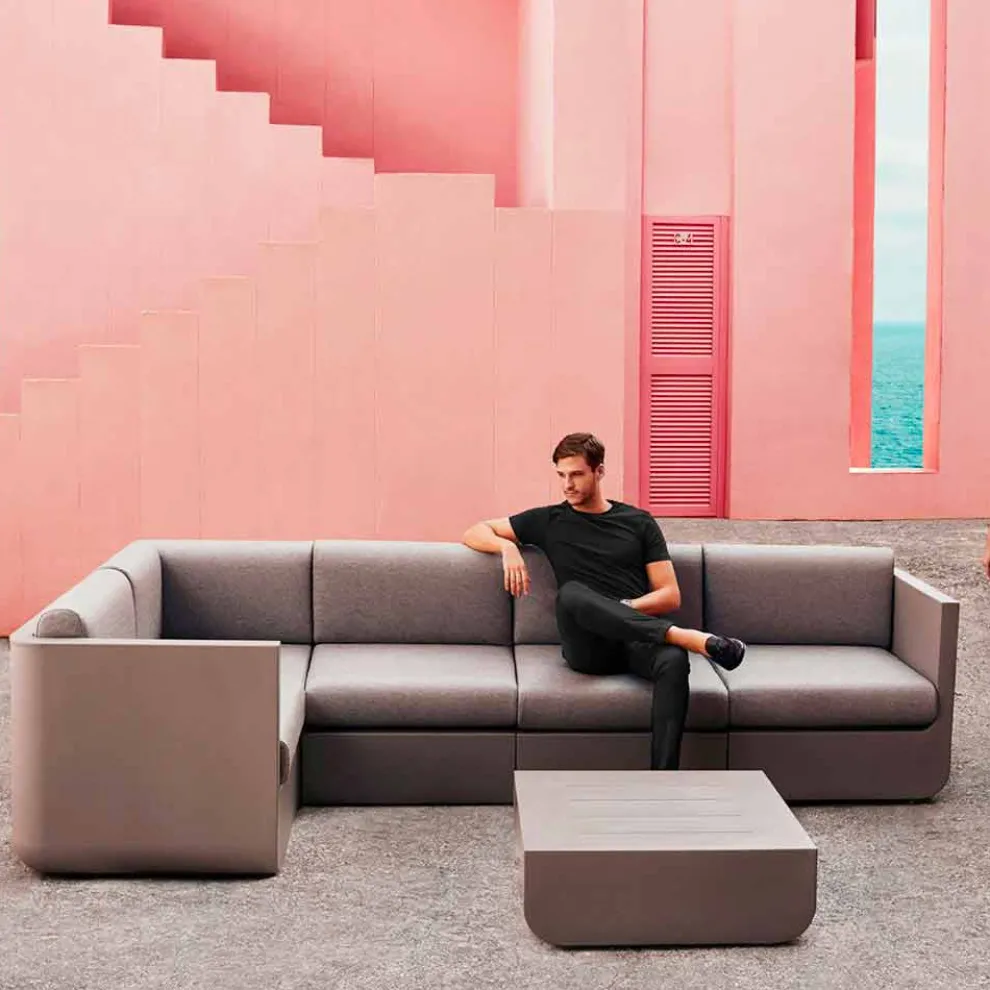 Wohnzimmer-Set Vondom Ulm taupe im Freien, modernes Design