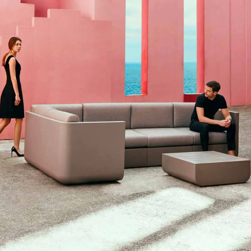 Wohnzimmer-Set Vondom Ulm taupe im Freien, modernes Design