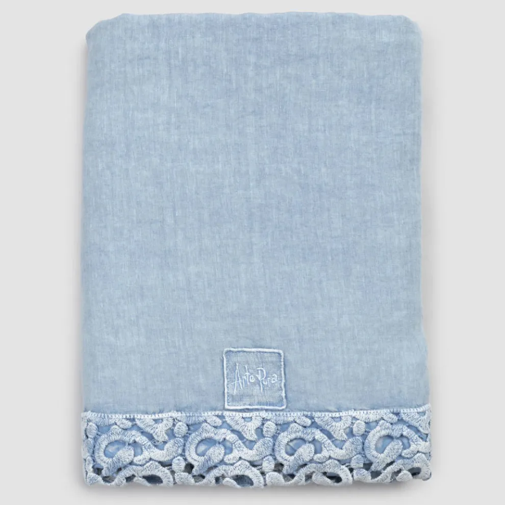 Leinen Doppelbettlaken mit Poema Lace, 3 Oberflächen - Dulcis