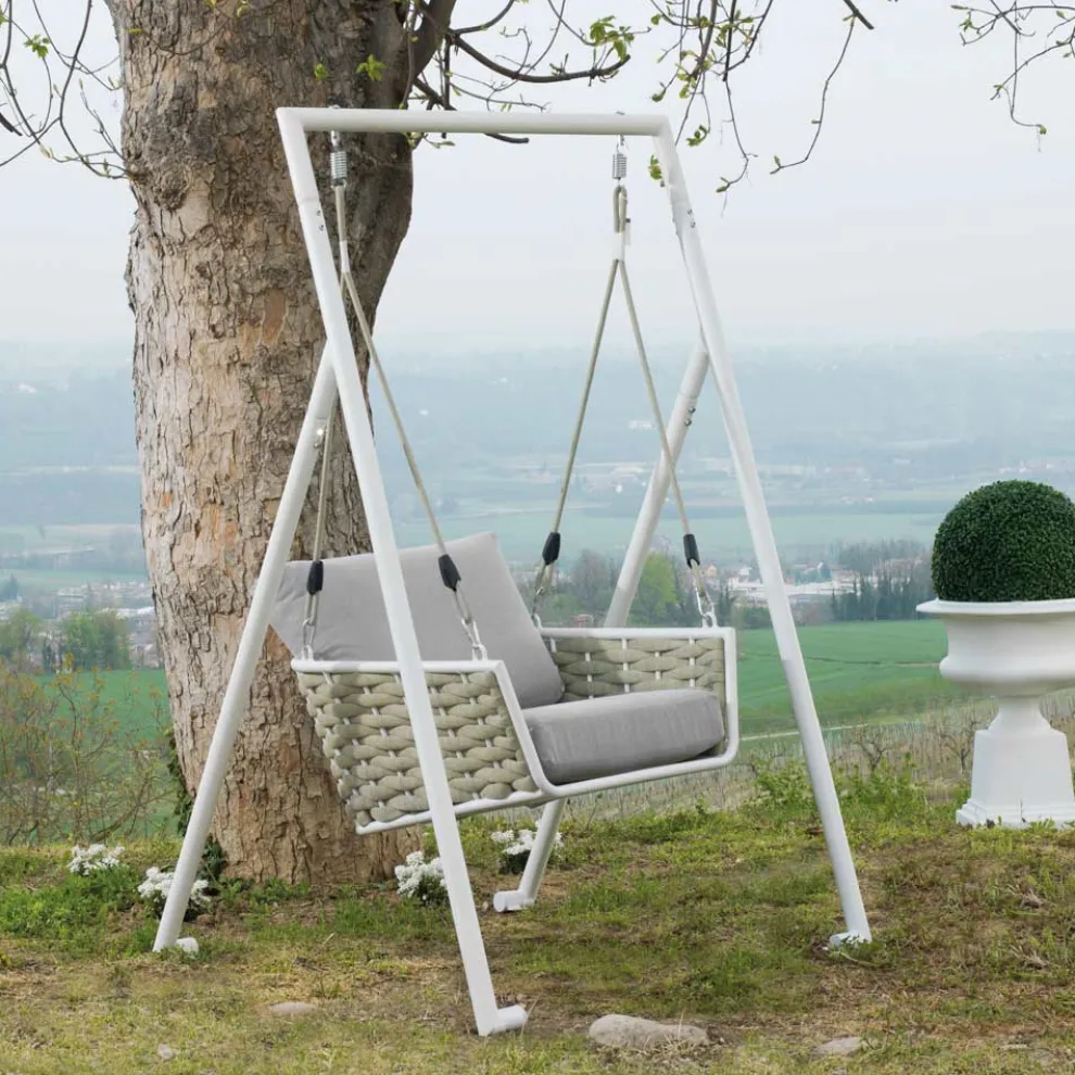 Aluminium Gartenschaukel und Sitz mit wasserabweisenden Kissen - Strand