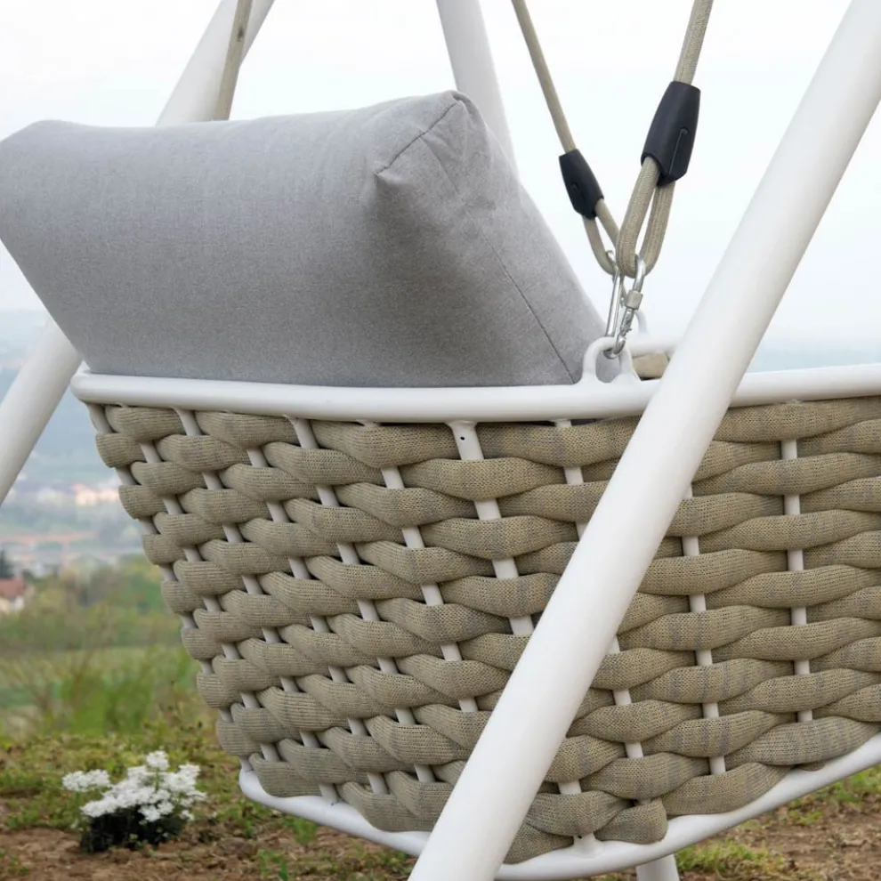 Aluminium Gartenschaukel und Sitz mit wasserabweisenden Kissen - Strand
