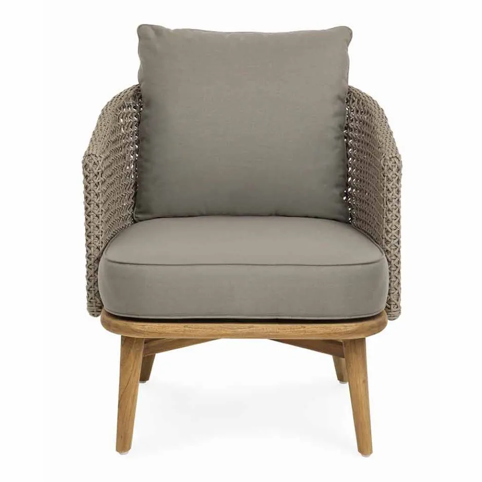 Tortora Gartensessel aus Aluminium, Holz und Homemotion Stoff - Luana