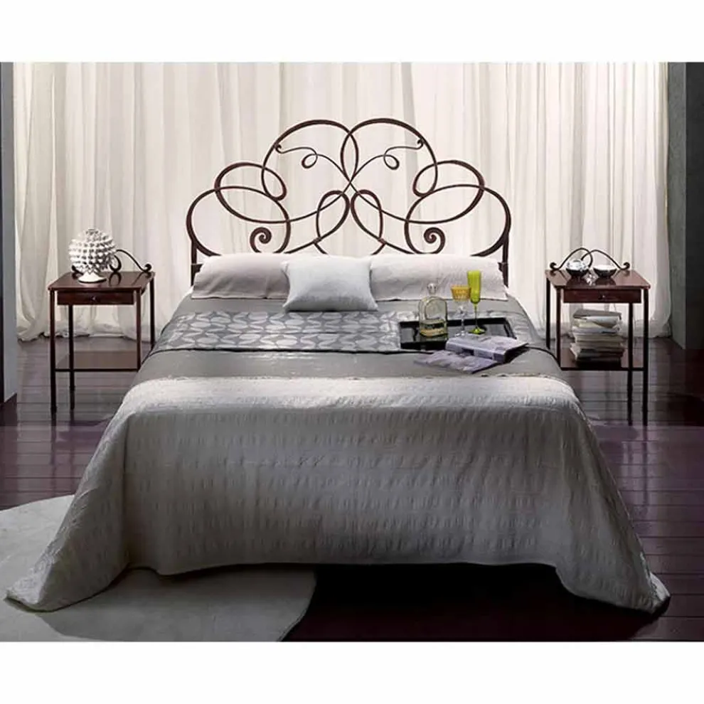 Granito Doppelbett aus Schmiedeeisen in Design