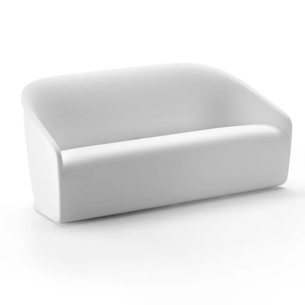 Helles Gartensofa aus Polyethylen mit LED Made in Italy - Juli