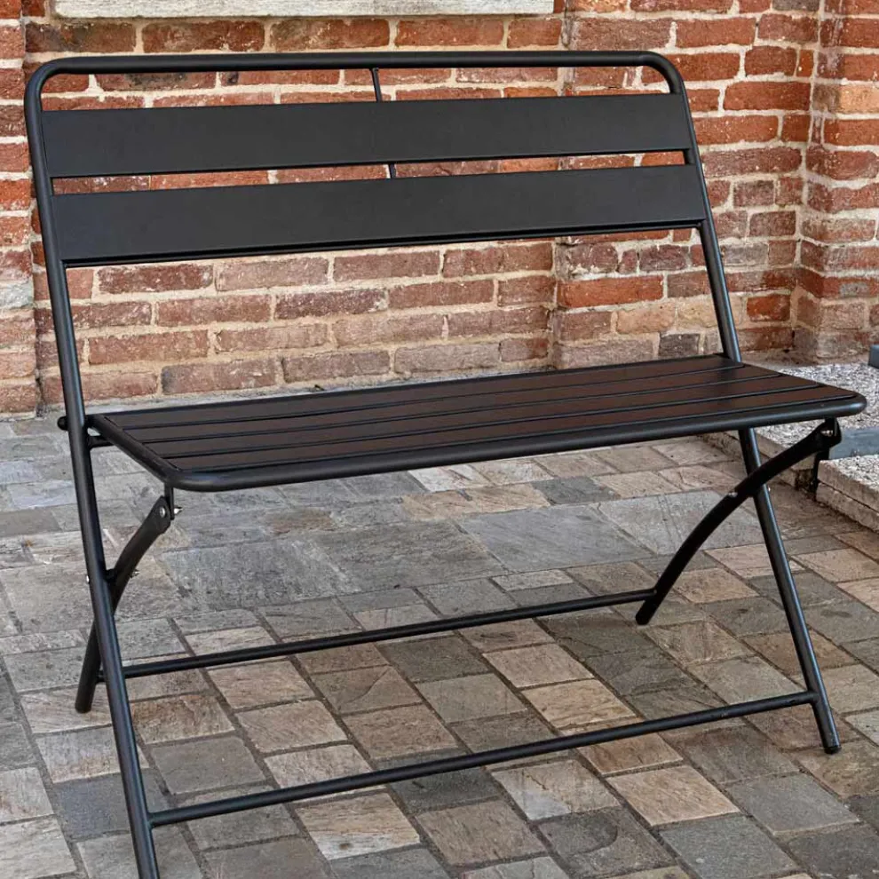 Klappbare Gartenbank aus Metall - Schleife